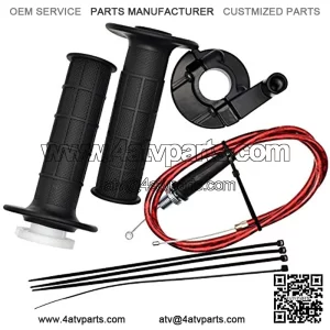Twist Throttle Cable Handle Grips and 39" Cable Set for 7/8" 22mm HandleBar 110cc 125cc Taotao Apollo SSR XR50 CRF50 Mini Bike ATV Dirt Pit Bik (Throttle Cable(Red))