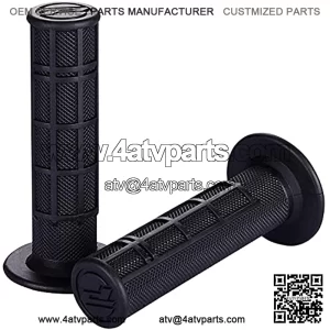 7/8'' ATV Grips Universal Handlebar Grips Soft Rubber Motorcycle Grip for ATV Polaris Thumb Throttle Kid Youth 4 Wheeler Quad 400ex Klf110 Klt110 Klf220 Klt200 (Black)