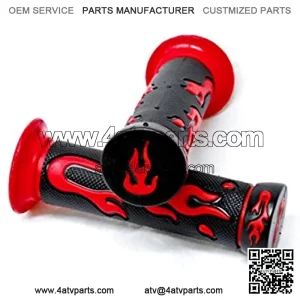 ATVs And Watercrafts Flame Gel Style Hand Grips Red Color Quad Compatible with Yamaha Polaris Seadoo Watercraft Bombardier Jet Ski  Foreman Recon  Brute Force Prairie Bruin Grizzly Kodiak