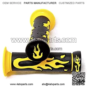 XH4067- Flame Gel Style H Grips YELLOW Compatible with ATV QUAD YAMAHA  JET SKI ATV FOREMAN RECON RINCON  Brute Force Prairie YAMAHA ATV BRUIN GRIZZLY KODIAK