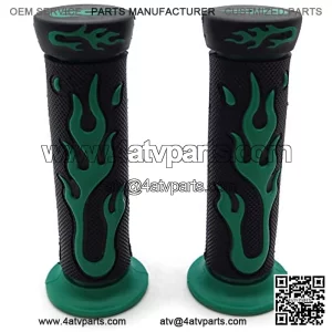 XH4067- WATERCRAFTS Flame Gel Grips GREEN Compatible with ATV QUAD YAMAHA  POLARIS SEADOO BOMBARDIER JET SKI RINCON Brute Force Prairie YAMAHA ATV BRUIN GRIZZLY KODIAK(7/8" BOTH SIDE),5% coupon applie