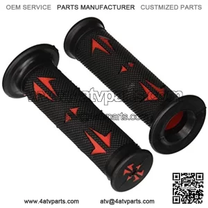 XH4086R Black Hand Grips (New Universal Atvs & PWC Rubber Comfort (7/8" Inch) Red)