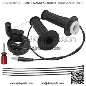 7/8'' Twist Throttle Accelerator Handle Grips, GIDIBII Throttle Cable Set for Mini Mb165 Mb200 5.5/6.5hp 196cc 200cc Doodlebug Bike (51 inches)