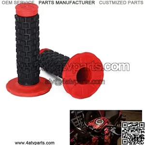 2pcs 7/8" Universal Motorcycle Hand Bar Grips Pillow Grip Anti-Slip Rubber Racing Grip for Dirt Bike Motocross CR80R/85R, CRF150R, CR125R/250R, CRF450R??Red??