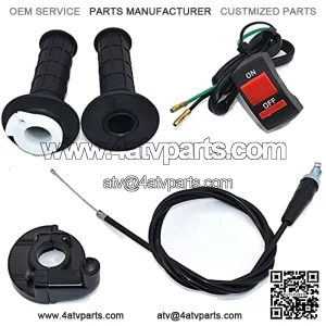 Motorcycle Grips with 1/4 Quick Fast Twist Throttle Settle/950MM Throttle Cable/Throttle Clamp/ON-OFF Switch For 7/8" 22mm Handlebar 50 110 150 250cc Mini Bike ATV Quad Dirt Pit Bike Motocross Parts