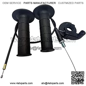 7/8" Throttle Handle Grips and Cable for ATV Quad Pit Bike Dirt Bike Mini Bike Motorcycle (Throttle Cable Length 90cm)