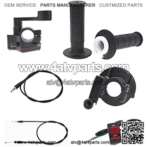 Twist throttle kit and atv Thumb throttle Kit Include Throttle handle/Twist throttle cable/Thumb throttle and Cable thumb throttle For 50 70 90 110 125 250cc of Dirtbike & Pit Bike