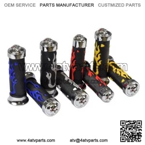 Universal Scooter Handlebar Grip Set with Skull & Flames