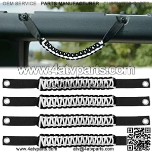 Grab Handles for Ford Bronco 2021-2022 2/4 Door, Roll Bar Paracord Grip Handles, for Ford Bronco Interior Accessories(White 4PCS)