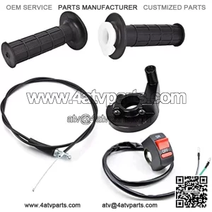 22mm Twist Throttle Accelerator Handle Grips, 50 90 110 125cc Pit Bike Dirtbike (Handle Grip + Cable + Throttle Clamp + flameout Switch) by CALU LUKY