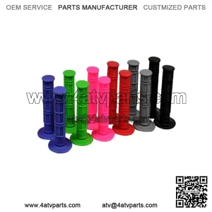 Rubber Waffle Style Handlebar Grip Set for Scooters, ATVs, & Dirt Bikes