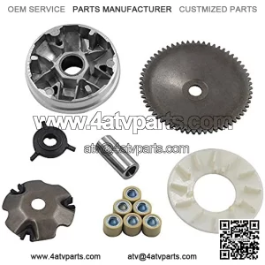 Complete Variator Kits for Gy6 50cc/80cc 139QMB/147QMD Engine, Drive Wheel Assy Performance 8.5 Gram Rollers CVT Front Clutch for Scooter Atv and Gokart(GY6 50/80)
