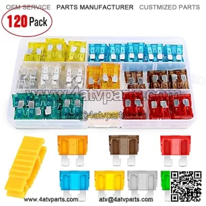 50016R 120 pcs Standard Fuse Assortment kit ?C 5, 7.5, 10, 15, 20, 25, 30 AMP ?C Regular APR/ATO (Open)/ATC Blade Fuses for Cars, Trucks, Boats,Automotives,2 Years Warranty