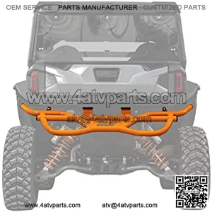 SuperATV Rear Bumper for 2016+ Polaris General 1000/2017+ 4 1000 | Made with 1.75" Heavy-Duty Steel Tubing | Orange | UV-Resistant Powder-Coated | Mounts Directly to Frame | Protects Rear End!