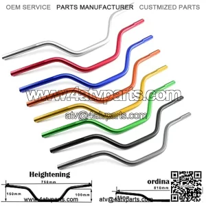 7/8" Heightening Handlebar 22MM Handle Bar Tubes For  YAMAHA SUZUKI  CR CRF CRF250R YZ YZF WR YZ250F YZF250 WR250F RM RMZ RMZ250 KX KXF KLX KX250F KXF250 125 250 ATV Pit Dirt Bike Black