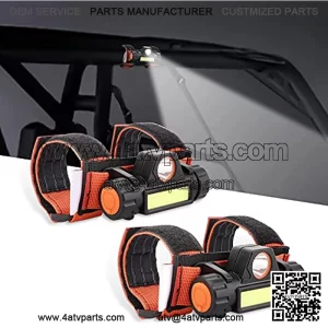 2PCS Universal Roll Bar Mount LED Light, Klutchtech Interior Dome Light Work Light for UTV ATV Polaris RZR Golf Car Truck Off-Road Pickup Boat-Orange