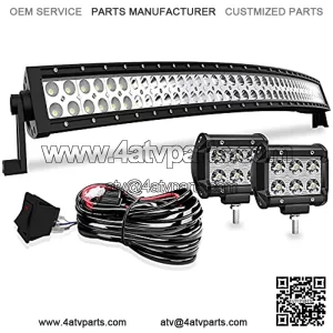 LED Light Bar BENE'VIOLET 42 Inch 240W Spot Flood Combo Light Bar 2Pcs 4 Inch 18W Spot LED Cubes Lights with 3-Leads Wiring Kits for Trucks Polaris ATV UTV Jeep Boats