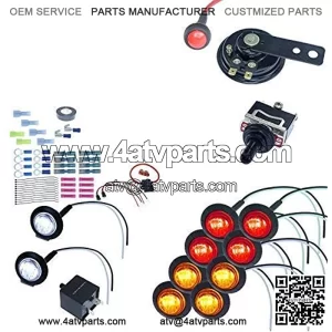 ATV/UTV SXS Turn Signal DIY Street Legal Kit (No Wire, Round LED)
