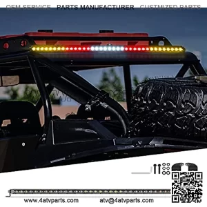Rear LED Chase Light Bar, Teochew-LED 37 Inch Chase Bar w/Strobe Brake Reverse Turn Signal Light Emergency Light Bar Single Row Light Bar for UTV, Maverick X3, Off Road Vehicles, Side by Sides,5% coup