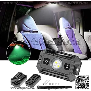 LED Dome Light W/ Switch Universal LED Light Utility Roll Cage Light Car Interior Reading Light LED Rock Lights Interior Dome Light for UTV 4x4 Can-Am Ranger Truck-White/Green