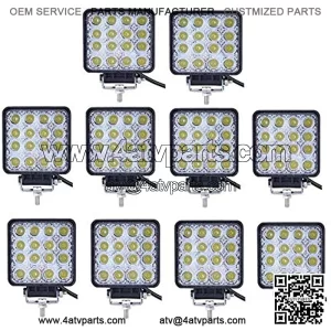 Led Light Bar,Lumitek 10PCS 4inch 48W Led Work Light Square led Lights Off-Road Lights Bar IP 67 Waterproof Flood Lights for Trucks,Off-Road Vehicle, ATV, SUV, UTV, 4WD, Boat ??