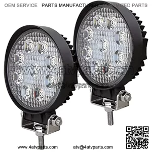 2Pcs 4 Round Led Work Light Bar 27W 2200LM Driving Pods Spot Beam Work Lamp For Off-Road Suv Boat 4X4 Jeep JK 4WD Truck 12V-24V