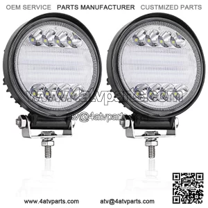 Round LED Pods 5 inch, AKD Part 96w Light Bar Pods Off Road Driving Light Combo Work Light Fog Lights for Trucks ATV UTV SUV Pickup Boat Motor