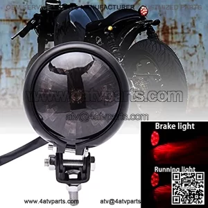 Motorcycle Tail Rear 12V Taillight Brake Light Stop Lamp Compatible With Chopper Bobber Cafe Racer Bike