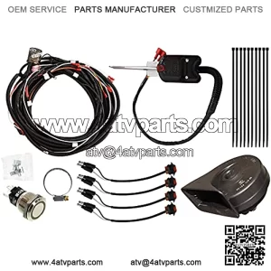 SuperATV Turn Signal Kit for Polaris RZR RZR 800 / S 800/4 800 (See Fitment) - (with Steering Column and Dash Horn) - Plug and Play for Easy Installation!