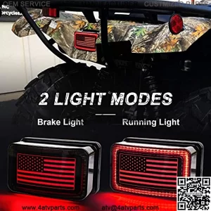ATV Tail Light with US Flag Red Brake Light Replace 5KM-8472C-10-00 for ATV UTV Grizzly Viking Big Bear Kodiak Bruin Wolverine