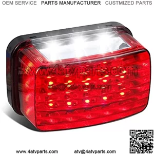 Led Tail Light Red Lens ATV Taillight Brake Lights Compatible with Yamaha Grizzly Big Bear Bruin Kodiak Wolverine Rhino Viking, Replacement for 5km-84710-01-00