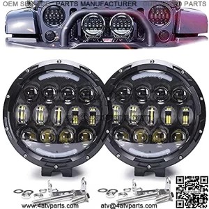 7 Inch 105W Brightness LED Light Bar, Round Spot Light Pods Off Road Driving Lights Fog Bumper Roof Light Compatible with Jeep Offroader Truck Car ATV SUV Construction Camping Hunters