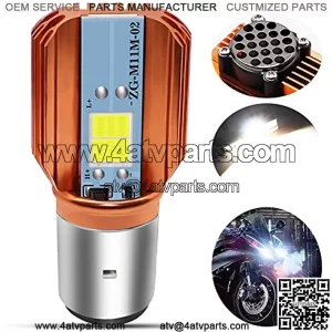 BA20D LED Motorcycle Headlight Bulb 2 COB 22Watts Hi/Lo Beam H6 LED Motorbike Headlamp with Fan cooling Super Bright 2000Lumens Xenon White.(1-Pack).
