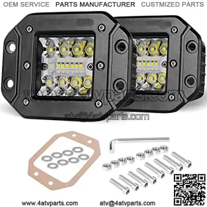 Flush Mount LED Pods, OFFROADTOWN 2pcs 5'' 78W Driving Lights LED Work Light Flush LED Light Bar Super Bright Fog Lights Off Road Lights for Truck UTV ATV SUV Boat 4x4 Car