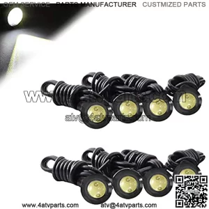 Eagle Eye LED Light Bulbs 9W DC12V 18mm for Off-Road Car ATV Camper Trunk Motorcycle Day Time DRL License Plate Turn Signal Stop Parking Tail Reverse Fog Trunk Backup Light (White,8-Pack)