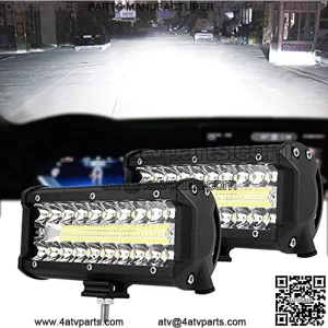 LED Driving Lights 7 Inch Triple Row Spot Flood Combo Beam 300W LED Light Bars Work Light Pods Fog Lights Waterproof for Truck ATV UTV SUV Jeep Trailer Tractor, 2pcs