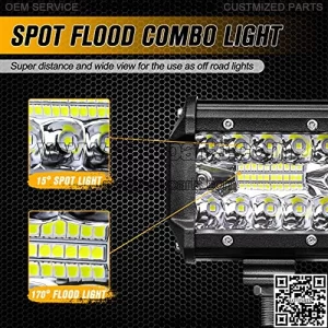 LED Pods Light Bar 4-Inch 120-watt 12800- Lumen Driving Fog Off Road Lights Triple Row Waterproof Spot Flood Combo Beam LED Cubes Lights for Pickup Truck ATV UTV Boat, 2 Pack