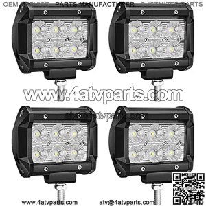 LED Pod Lights 4 Inch 18W 1800LM (Per Light) Flood Beam Waterproof Offroad Driving Lights Fog Lights LED Cubes Lights for Truck Jeep ATV UTV SUV Boats,4Pack