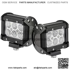 Glaretek LED Light Bar 2PCS 18W Flood Work Lights 12 Volt Led Lights Off Road Fog Backup Light for Trucks 4WD SUV Boat ATV