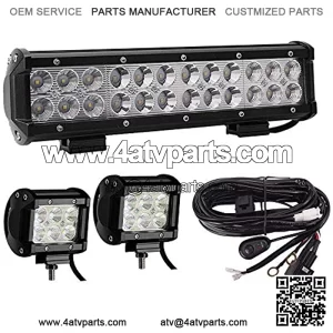 12" 72W Led Light Bar Flood Spot Combo Off-road Light Bar,2PCS 18W Flood Led Pods Lights with 12V 40A On Off Power Switch Relay Wiring Harness for Truck,Car,ATV,SUV ??