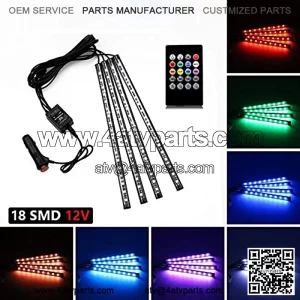 Car LED Strip Light,DC 12V Car Strip Light with Cigarette Lighter Car Interior Music Light LED Underdash Lighting,with Sound Active Function and Wireless Remote Control