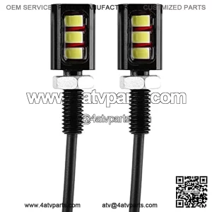 2Pcs 12V Motorcycle License Plate Light Lamp, Universal Car Auto 3 LED Motorcycle Waterproof Screw Bolt Lights for Car Truck ATV Motorcycle Bike SUV RV(White)