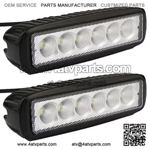 Led Light Bar, 2PCS 18W Flood Led Driving Lights Off Road Waterproof Bar Fog Work Pickup Lamp for ATV, SUV, Boat, Jeep, Truck