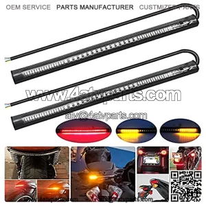 Motorcycle LED Turn Signal Tail Brake Integrated Light License Plate Light Bar 8" Flexible Light Blinker Strip for motorcycle License Plate Rear Saddlebag