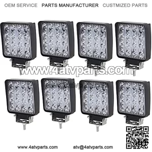 8PCS 48W Led Work Lights 4inch Square Off-road Lights Flood Led Light Pods Waterproof Driving Fog Lights For Trucks,Off road Vehicle, ATV, SUV, UTV, 4WD, Jeep, Boat?? ????