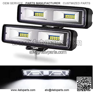 Led Slim Driving Light 6 Inch , 2Pcs 48W Off Road Driving Light Fog Light Boat Light Waterproof SUV ATV Car Truck Trailer Agricultral Vehicles 1Pair