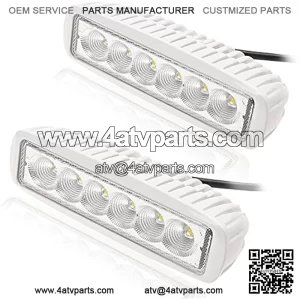 Slim 2 Pack 18W Off Road Led Work Light Bar 6.2 Inches 6500K LED Flood Light Bar for ATV SUV Jeep Boat Truck White