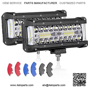 7 inch LED Pods, AKD Part 200W CREE Side Shooter Offroad Flood Spot Combo Led Bumper Lights Driving Lights for Truck Boat ATV UTV