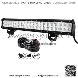 20 inch 126W Spot Flood Combo LED Work Light Bar with Wiring Harness Kit for Truck Car ATV SUV 4X4 4WD Jeep Truck Driving Lamp