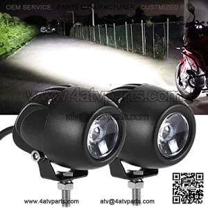 2Pcs 20W Round Motorcycle Dirt Bike Driving Lights 7D 6000K White Flood Spot Combo Pod Fog Lights Waterproof Offroad Led Work Light Bar for Jeep ATV Truck Wrangler Boat Tractor